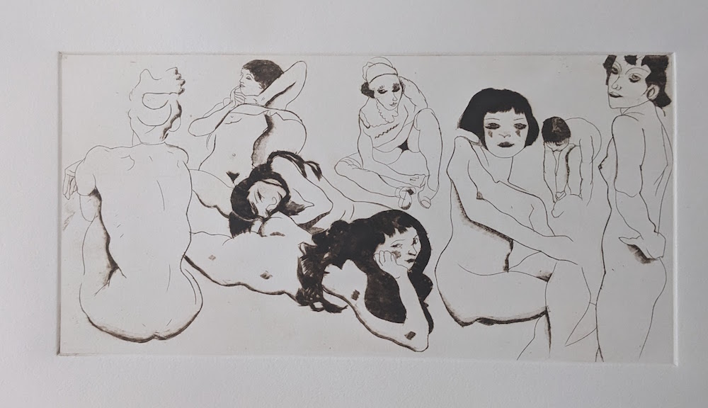 Composition d’après Egon Schiele, Taille-douce