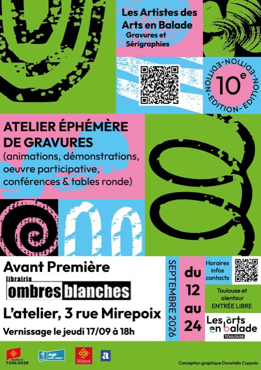 Affiche Arts en Balade — atelier éphémère à Ombres Blanches