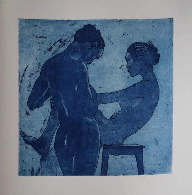 Modèles vivants — Manière noire en bleu